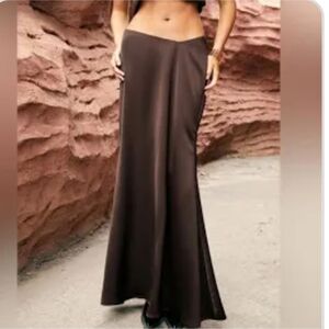 *Commense XS Brown Satin Slip Skirt